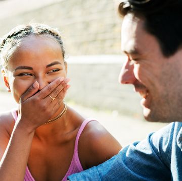 Two friends talking and laughing two friends talking and laughing