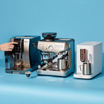 Best espresso machines three espresso machine models from ge, breville and delonghi with two shots of espresso made