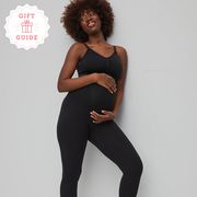 maternity leggings and diaper bag