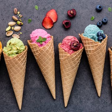 ice cream cones and fruit for best healthy ice cream