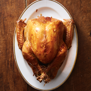 roasted thanksgiving turkey on a white plate